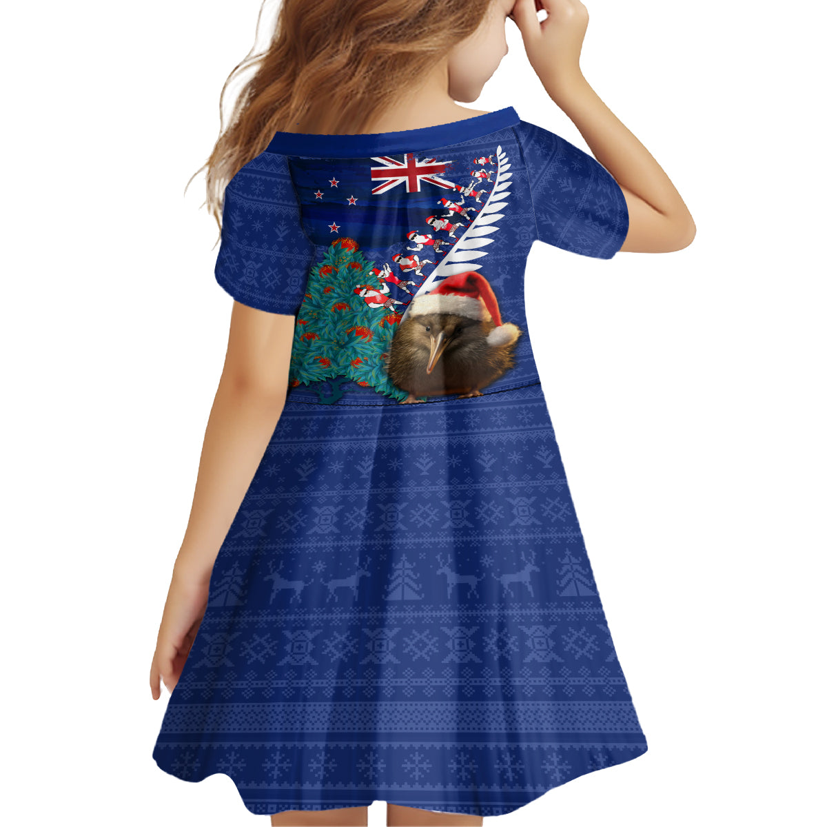 New Zealand Christmas Family Matching Puletasi and Hawaiian Shirt Kiwi Bird Santa and Silver Fern Funny Haka Dance LT03 - Polynesian Pride