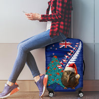 New Zealand Christmas Luggage Cover Kiwi Bird Santa and Silver Fern Funny Haka Dance LT03 - Polynesian Pride