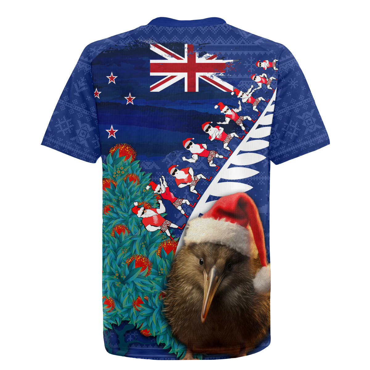 New Zealand Christmas Rugby Jersey Kiwi Bird Santa and Silver Fern Funny Haka Dance LT03 - Polynesian Pride
