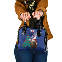 New Zealand Christmas Shoulder Handbag Kiwi Bird Santa and Silver Fern Funny Haka Dance