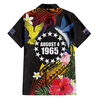 Cook Islands Independence Day Family Matching Off Shoulder Maxi Dress and Hawaiian Shirt Maroro and Kakaia with Hibiscus Flower Polynesian Pattern LT03 - Polynesian Pride