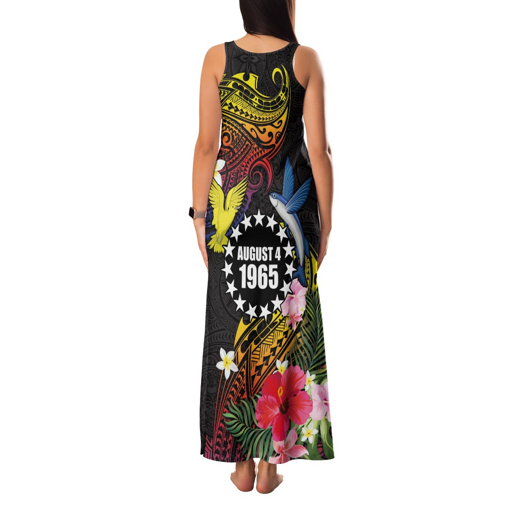 Cook Islands Independence Day Family Matching Tank Maxi Dress and Hawaiian Shirt Maroro and Kakaia with Hibiscus Flower Polynesian Pattern LT03 - Polynesian Pride