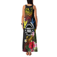 Cook Islands Independence Day Family Matching Tank Maxi Dress and Hawaiian Shirt Maroro and Kakaia with Hibiscus Flower Polynesian Pattern LT03 - Polynesian Pride