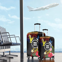Cook Islands Independence Day Luggage Cover Maroro and Kakaia with Hibiscus Flower Polynesian Pattern LT03 - Polynesian Pride