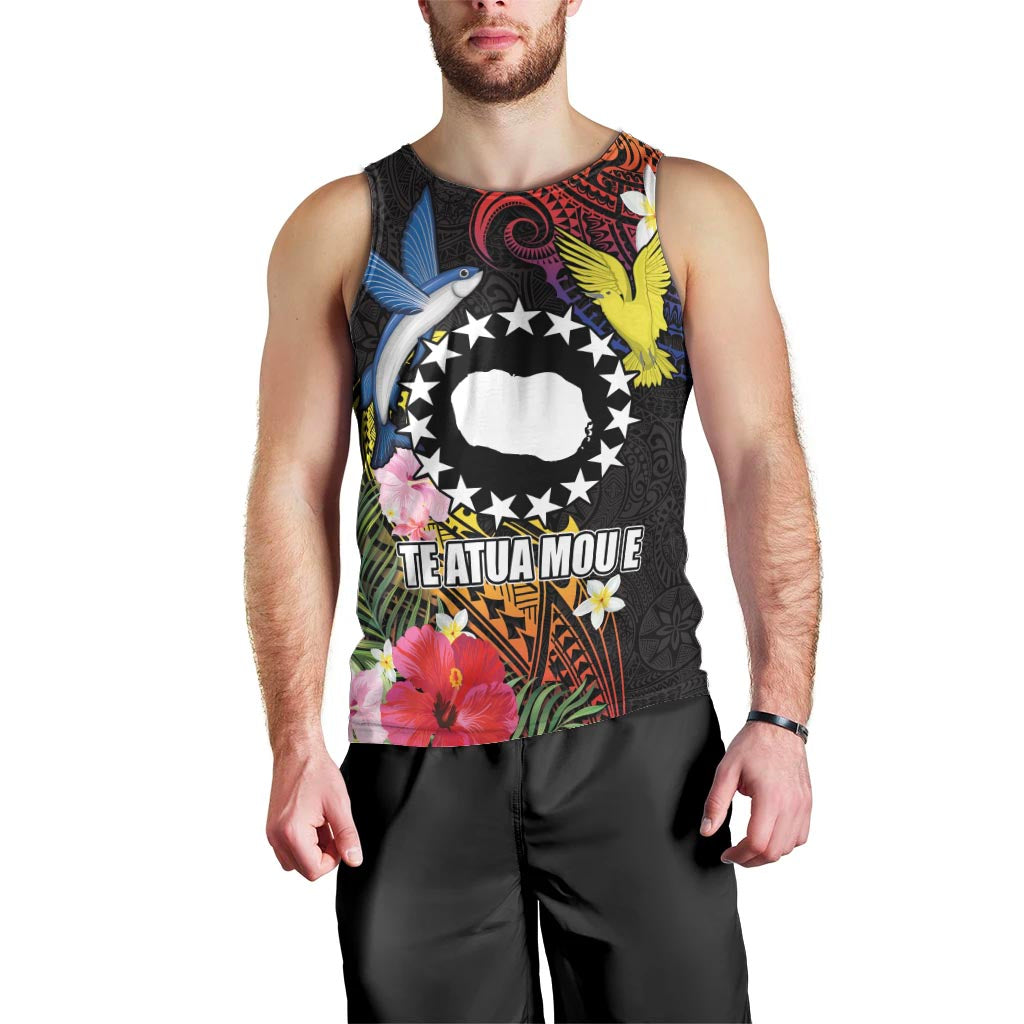 Cook Islands Independence Day Men Tank Top Maroro and Kakaia with Hibiscus Flower Polynesian Pattern LT03 - Polynesian Pride
