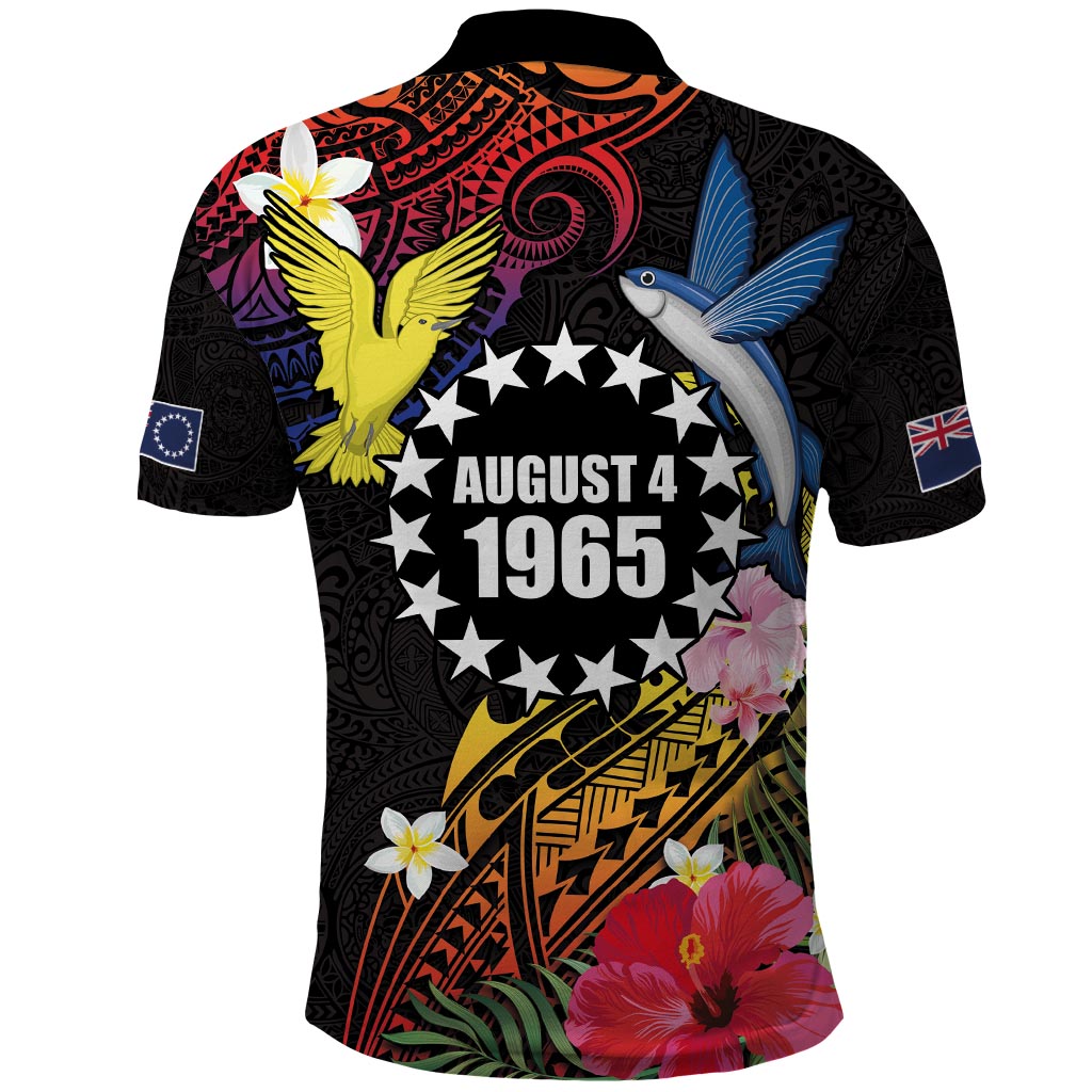 Cook Islands Independence Day Polo Shirt Maroro and Kakaia with Hibiscus Flower Polynesian Pattern LT03 - Polynesian Pride