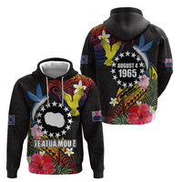 Cook Islands Independence Day Zip Hoodie Maroro and Kakaia with Hibiscus Flower Polynesian Pattern LT03 - Polynesian Pride