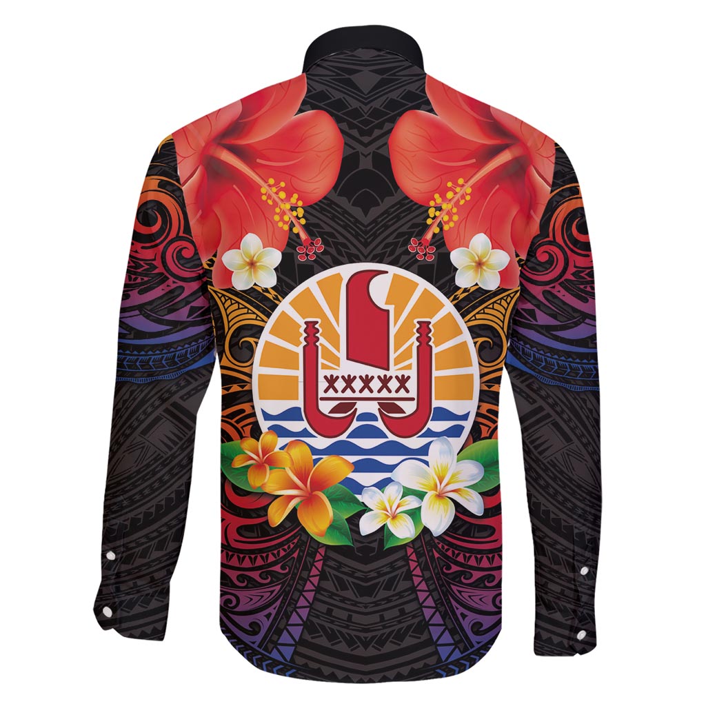 French Polynesia Bastille Day Family Matching Short Sleeve Bodycon Dress and Hawaiian Shirt Tiare Flower and National Seal Polynesian Pattern LT03 - Polynesian Pride