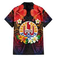 French Polynesia Bastille Day Family Matching Summer Maxi Dress and Hawaiian Shirt Tiare Flower and National Seal Polynesian Pattern