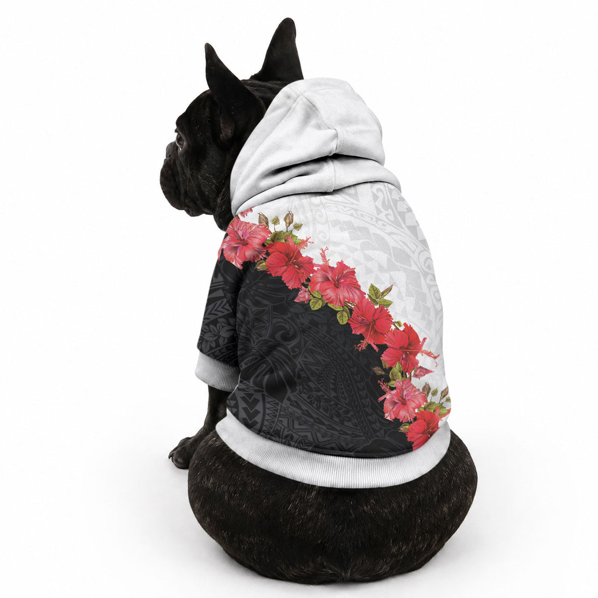 Hawaii Red Hibiscus Flowers Pet Hoodie LT03 - Polynesian Pride
