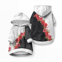 Hawaii Red Hibiscus Flowers Pet Hoodie LT03 Pullover Black - Polynesian Pride