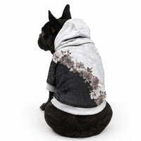 Hawaii Grayscale Hibiscus Flowers Pet Hoodie LT03 - Polynesian Pride