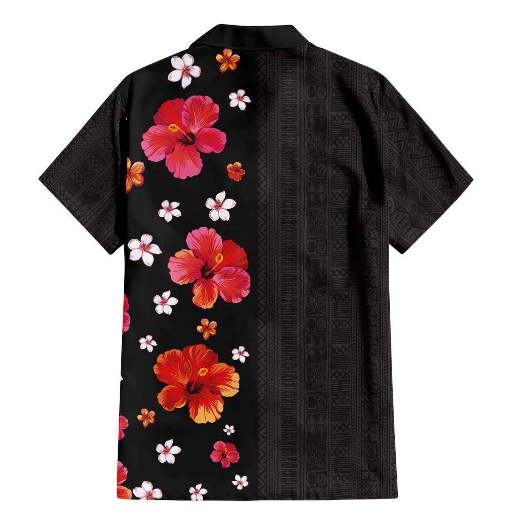 Hawaii Hibiscus and Plumeria Flowers Family Matching Mermaid Dress and Hawaiian Shirt Tapa Tribal Pattern Half Style Colorful Mode LT03 - Polynesian Pride