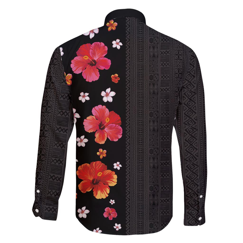 Hawaii Hibiscus and Plumeria Flowers Family Matching Short Sleeve Bodycon Dress and Hawaiian Shirt Tapa Tribal Pattern Half Style Colorful Mode LT03 - Polynesian Pride
