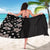 Hawaii Hibiscus and Plumeria Flowers Sarong Tapa Tribal Pattern Half Style Grayscale Mode