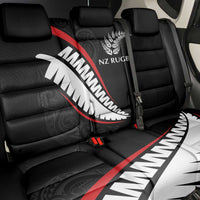 New Zealand Rugby Back Car Seat Cover Sporty Silver Fern Shape with Maori Tattoos LT03 - Polynesian Pride