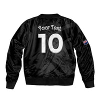 New Zealand Rugby Custom Bomber Jacket Sporty Silver Fern Shape with Maori Tattoos LT03 - Polynesian Pride