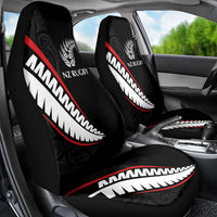 New Zealand Rugby Car Seat Cover Sporty Silver Fern Shape with Maori Tattoos LT03 - Polynesian Pride