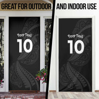 New Zealand Rugby Custom Door Cover Sporty Silver Fern Shape with Maori Tattoos LT03 - Polynesian Pride