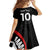 New Zealand Rugby Custom Family Matching Off The Shoulder Long Sleeve Dress and Hawaiian Shirt Sporty Silver Fern Shape with Maori Tattoos - Polynesian Pride