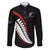 New Zealand Rugby Custom Family Matching Off The Shoulder Long Sleeve Dress and Hawaiian Shirt Sporty Silver Fern Shape with Maori Tattoos - Polynesian Pride