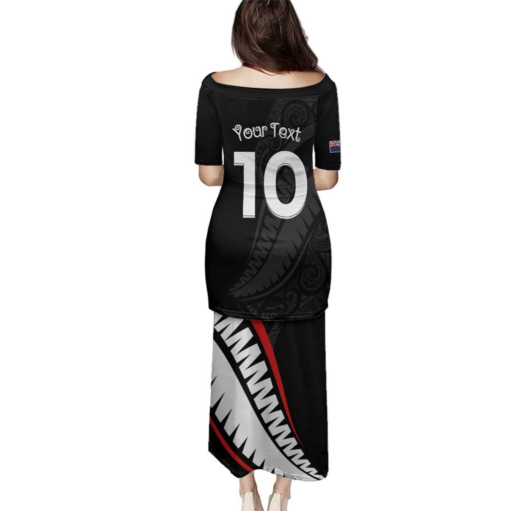 New Zealand Rugby Custom Family Matching Puletasi and Hawaiian Shirt Sporty Silver Fern Shape with Maori Tattoos LT03 - Polynesian Pride