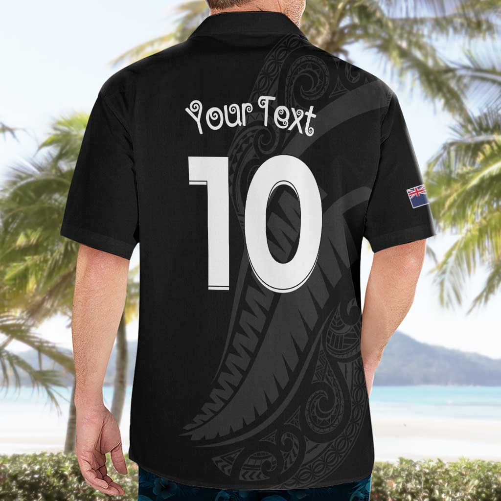 New Zealand Rugby Custom Hawaiian Shirt Sporty Silver Fern Shape with Maori Tattoos LT03 - Polynesian Pride