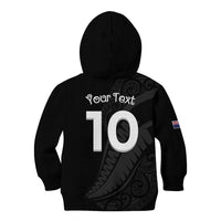 New Zealand Rugby Custom Kid Hoodie Sporty Silver Fern Shape with Maori Tattoos LT03 - Polynesian Pride