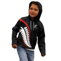 New Zealand Rugby Custom Kid Hoodie Sporty Silver Fern Shape with Maori Tattoos LT03 - Polynesian Pride