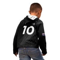 New Zealand Rugby Custom Kid Hoodie Sporty Silver Fern Shape with Maori Tattoos LT03 - Polynesian Pride