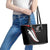 New Zealand Rugby Leather Tote Bag Sporty Silver Fern Shape with Maori Tattoos - Polynesian Pride