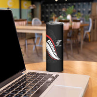 New Zealand Rugby Custom Skinny Tumbler Sporty Silver Fern Shape with Maori Tattoos LT03 - Polynesian Pride