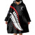 New Zealand Rugby Custom Wearable Blanket Hoodie Sporty Silver Fern Shape with Maori Tattoos - Polynesian Pride