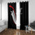 New Zealand Rugby Window Curtain Sporty Silver Fern Shape with Maori Tattoos - Polynesian Pride