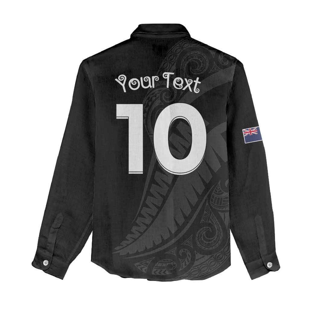 New Zealand Rugby Custom Women Casual Shirt Sporty Silver Fern Shape with Maori Tattoos LT03 - Polynesian Pride