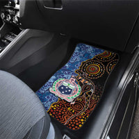 Samoa and Australia Together Car Mats Kangaroo and Tribal Hibiscus Aboriginal Pattern