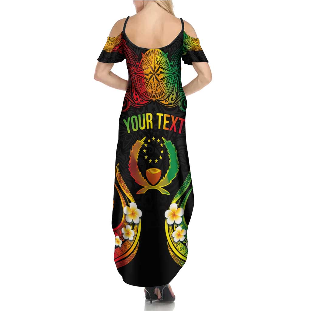 Personalised Pohnpei Independence Day Family Matching Summer Maxi Dress and Hawaiian Shirt Polynesian Tattoo and Plumeria Reggae Color LT03 - Polynesian Pride