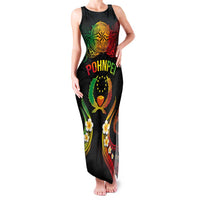 Personalised Pohnpei Independence Day Family Matching Tank Maxi Dress and Hawaiian Shirt Polynesian Tattoo and Plumeria Reggae Color LT03 Mom's Dress Reggae - Polynesian Pride