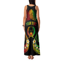 Personalised Pohnpei Independence Day Family Matching Tank Maxi Dress and Hawaiian Shirt Polynesian Tattoo and Plumeria Reggae Color LT03 - Polynesian Pride