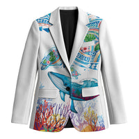 Hawaiian Turtles and Whales Blazer Polynesian Tropical Tattoo Ocean Style LT03 Unisex Multicolor - Polynesian Pride