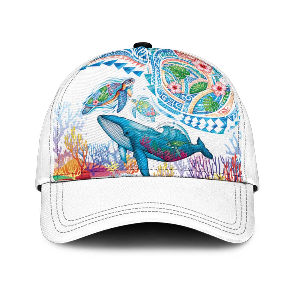 Hawaiian Turtles and Whales Classic Cap Polynesian Tropical Tattoo Ocean Style LT03 Universal Fit Multicolor - Polynesian Pride