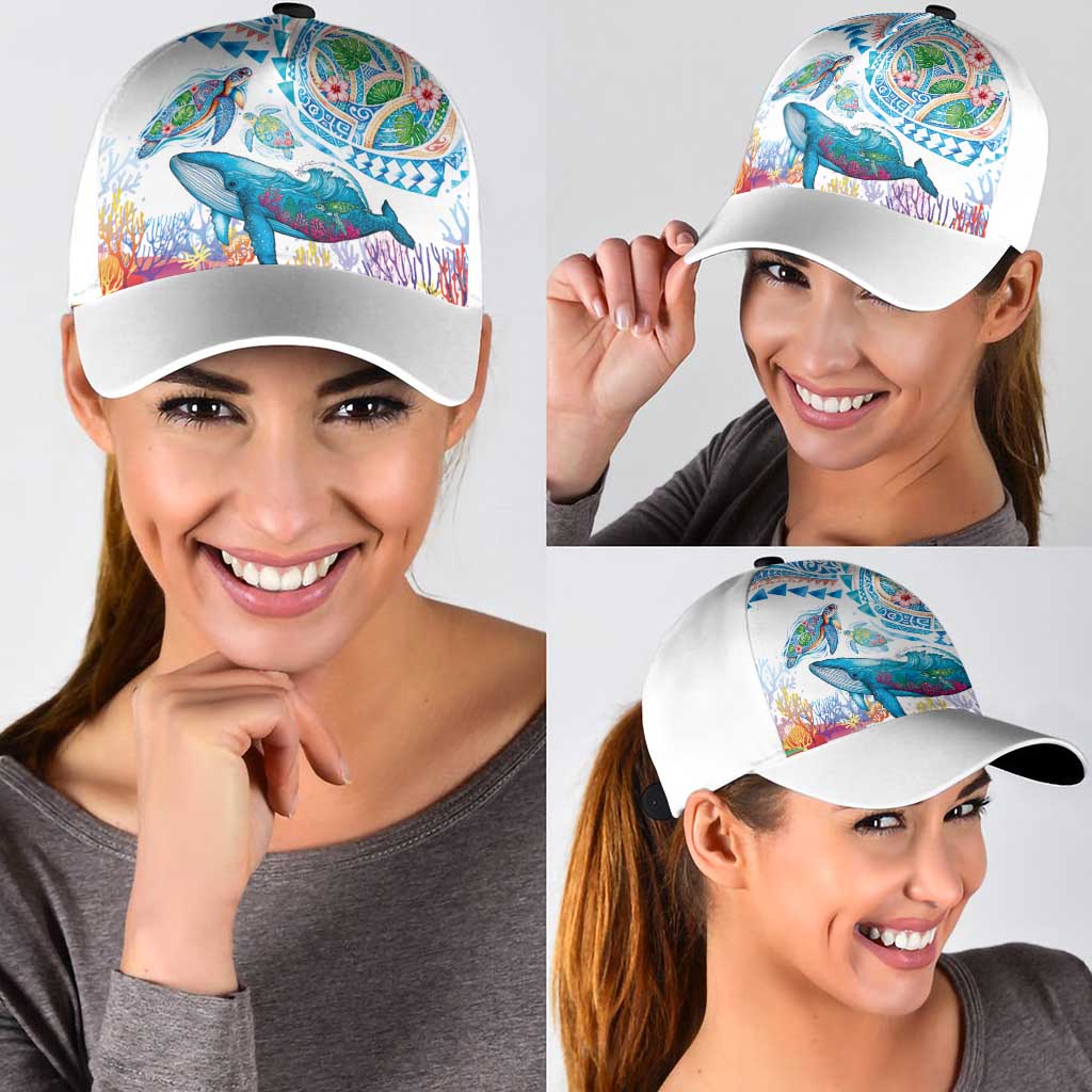 Hawaiian Turtles and Whales Classic Cap Polynesian Tropical Tattoo Ocean Style LT03 - Polynesian Pride