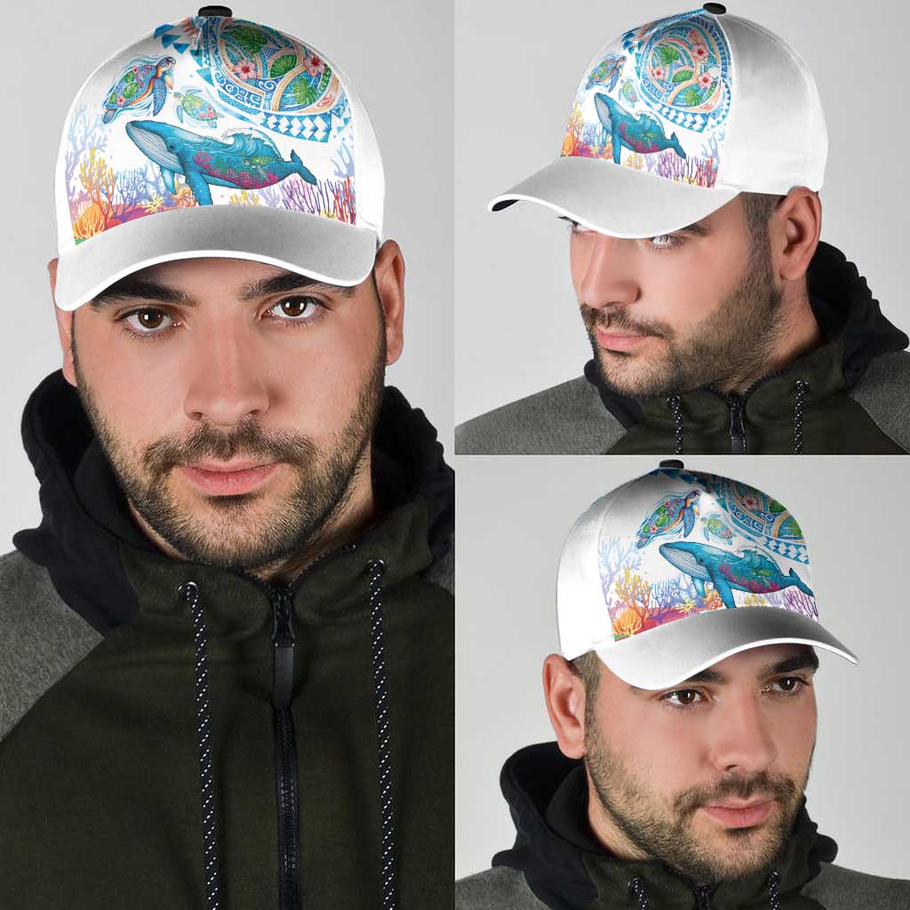 Hawaiian Turtles and Whales Classic Cap Polynesian Tropical Tattoo Ocean Style LT03 - Polynesian Pride