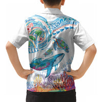 Hawaiian Turtles and Whales Hawaiian Shirt Polynesian Tropical Tattoo Ocean Style LT03 - Polynesian Pride