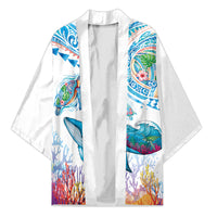 Hawaiian Turtles and Whales Kimono Polynesian Tropical Tattoo Ocean Style LT03 Unisex Multicolor - Polynesian Pride