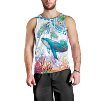 Hawaiian Turtles and Whales Men Tank Top Polynesian Tropical Tattoo Ocean Style LT03 - Polynesian Pride