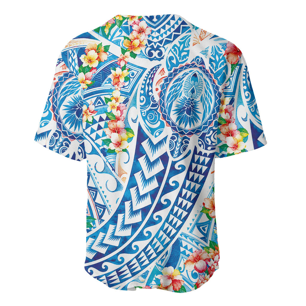 Hawaiian Turtle and Lei Baseball Jersey Tribal Kakau and Tropical Plants Human Heart LT03 - Polynesian Pride
