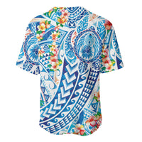 Hawaiian Turtle and Lei Baseball Jersey Tribal Kakau and Tropical Plants Human Heart LT03 - Polynesian Pride
