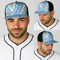 Hawaiian Turtle and Lei Baseball Net Cap Tribal Kakau and Tropical Plants Watercolor Style LT03 - Polynesian Pride