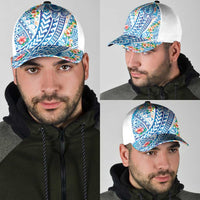 Hawaiian Turtle and Lei Classic Cap Tribal Kakau and Tropical Plants Watercolor Style LT03 - Polynesian Pride